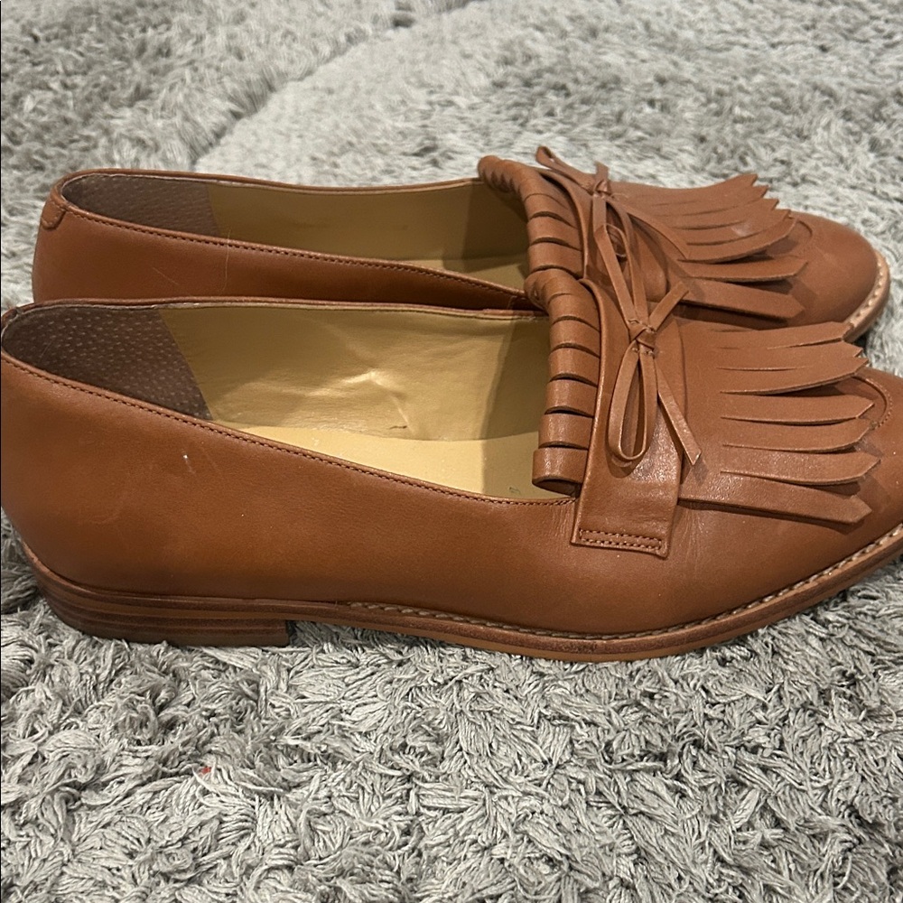Talbots Tan Fringed Loafers for Women - Picture 2 of 4